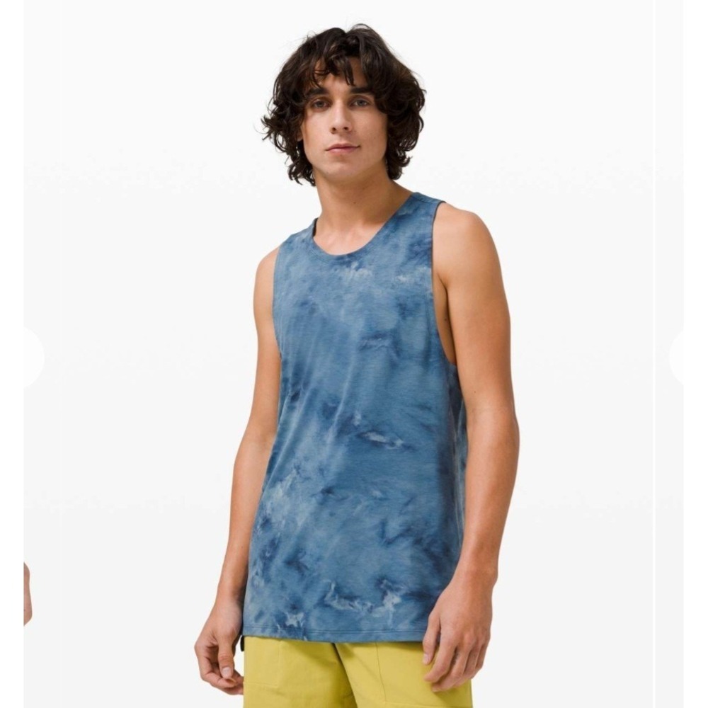 Lululemon‎ Always Agile Tank Top Mens Large Diamond Dye True Navy Chambray